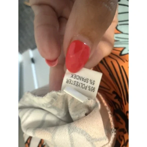 Sucrefas Floral Orange Blouse Front‎ Tie Medium - Picture 4 of 6